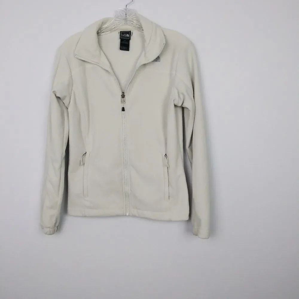 The North Face light gray zip up sweatshirt